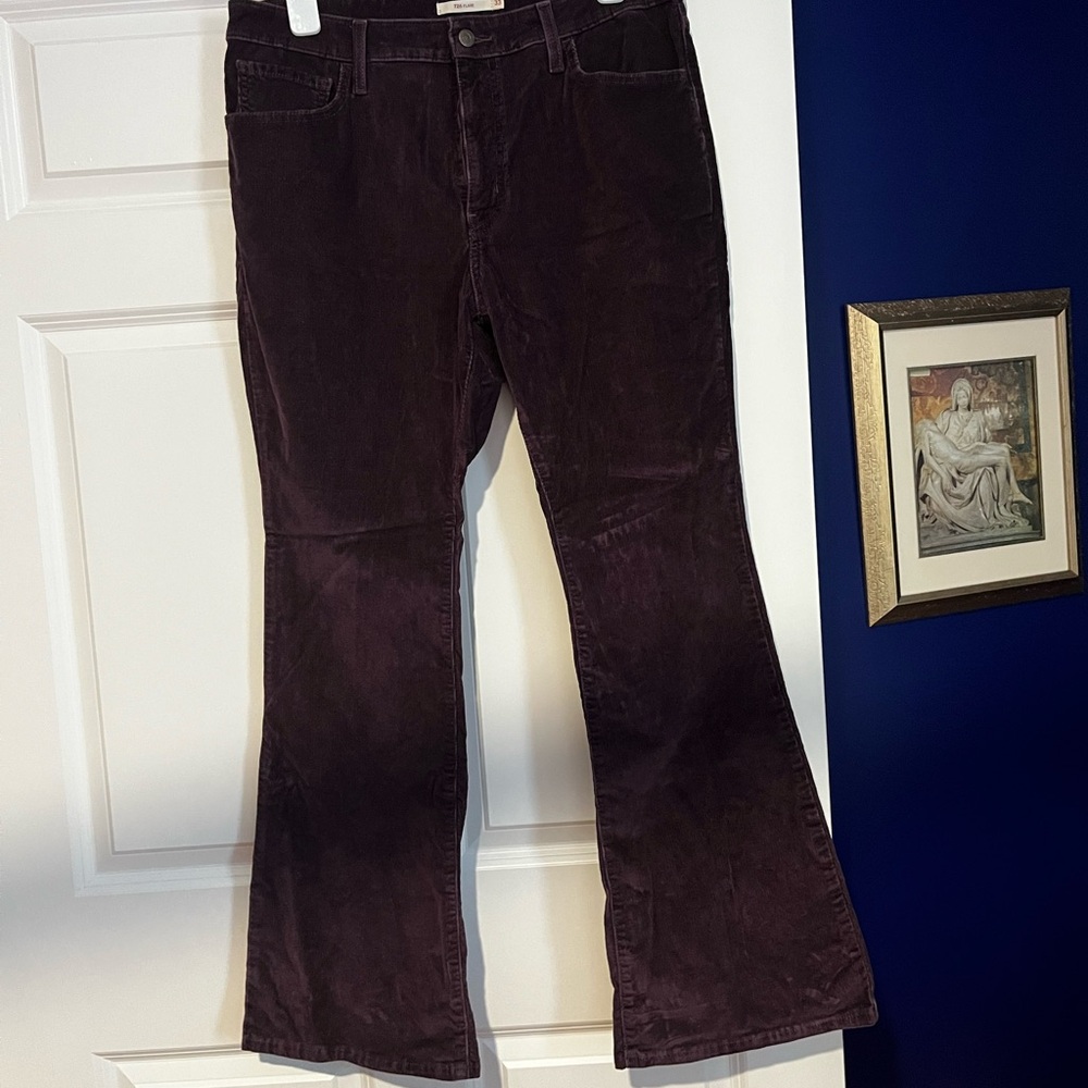 Elegant Corduroy Flare Pants - Deep Purple